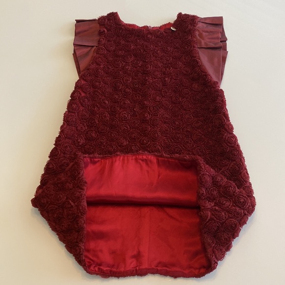 Val Max Girls Dress Burgundy Flowers - Picture 3 of 7